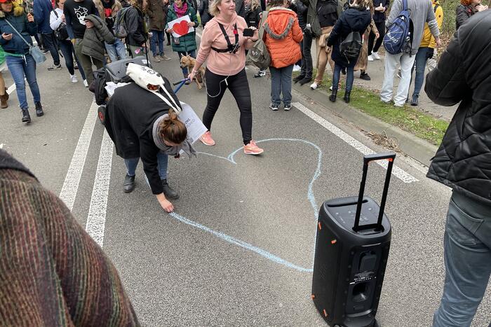 Demonstratie Kasteel Groeneveld tegen coronabeleid