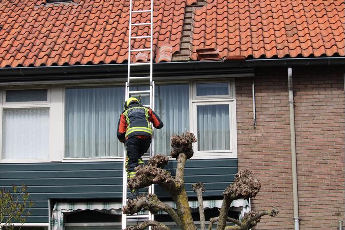 Veel rook bij brand in schoorsteen