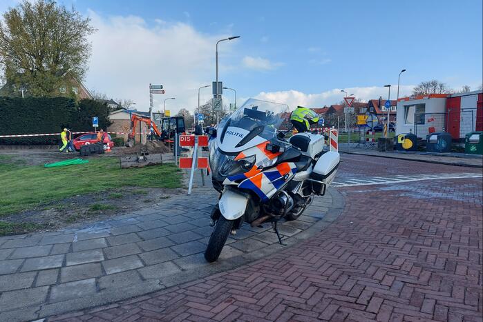 Gasleiding geraakt bij werkzaamheden