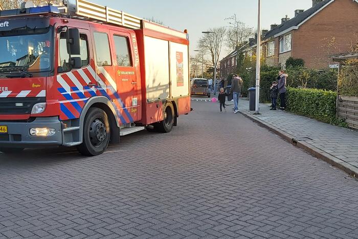 Brandweer blust brandende tuinset