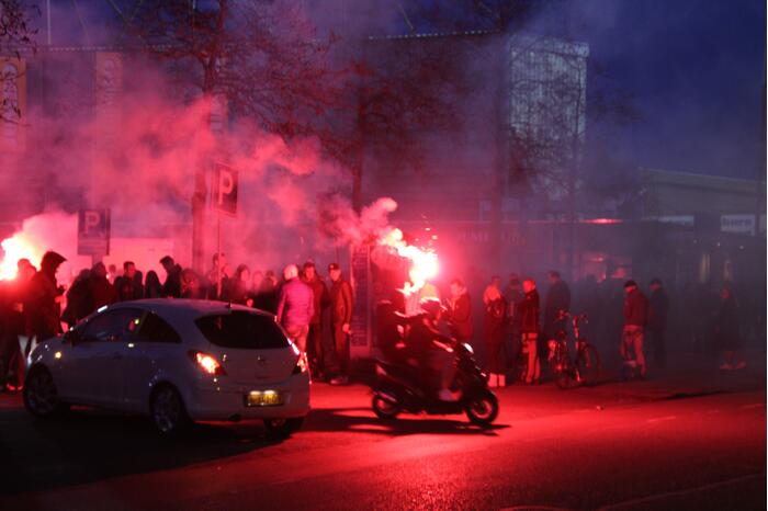 Honderden fans op straat na promotie SC Cambuur