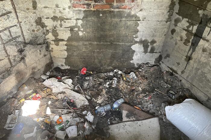 Afval brand in bunker