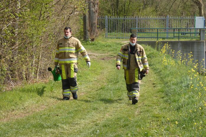 Afval brand in bunker