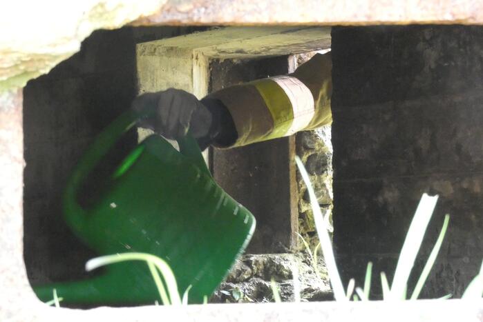 Afval brand in bunker