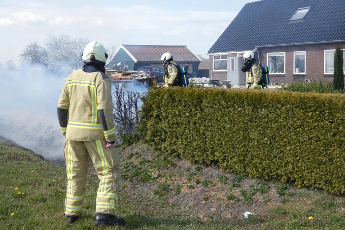 Coniferenhaag in brand