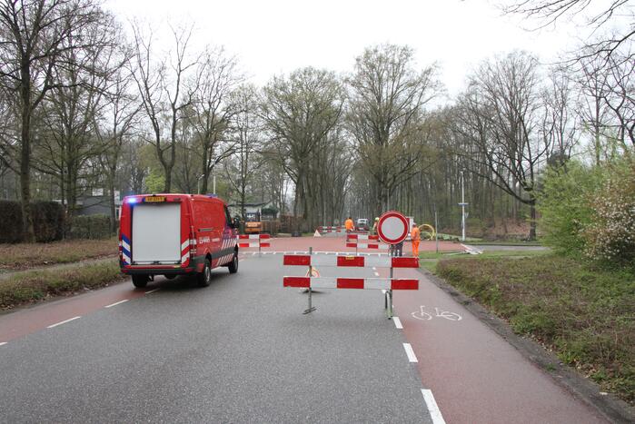 Gasleiding geraakt bij werkzaamheden