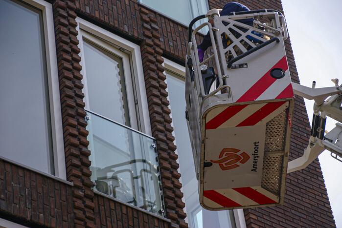 Duiven vast achter glasplaat