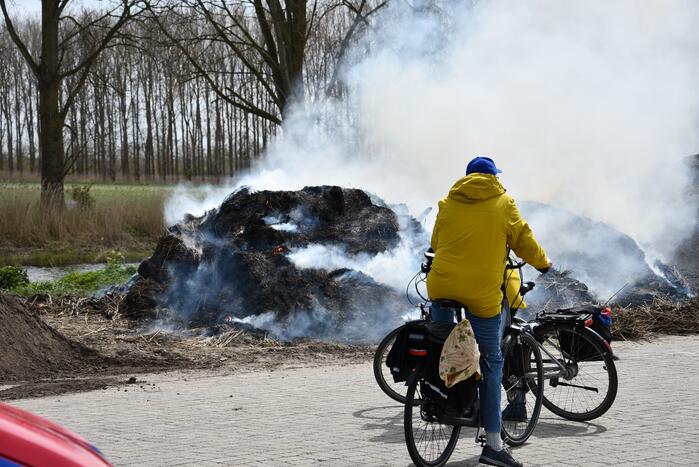 Grote rookwolken door brand in berg riet