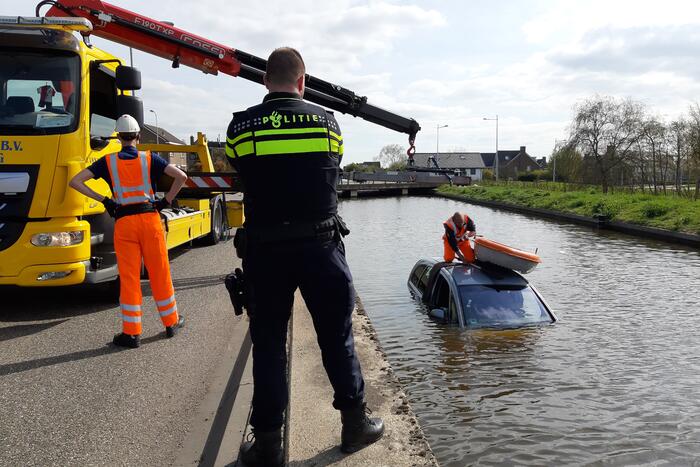 Personenauto belandt in water