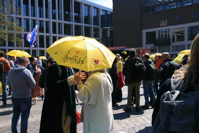 Drukte bij demonstratie in binnenstad