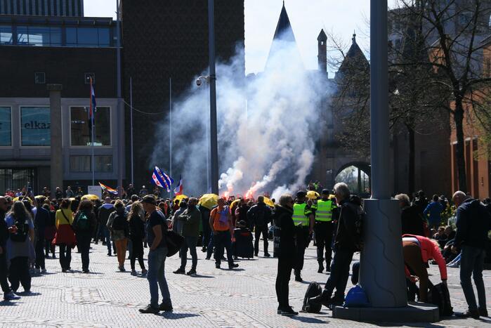 Drukte bij demonstratie in binnenstad