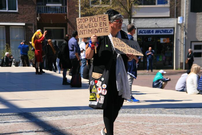 Drukte bij demonstratie in binnenstad