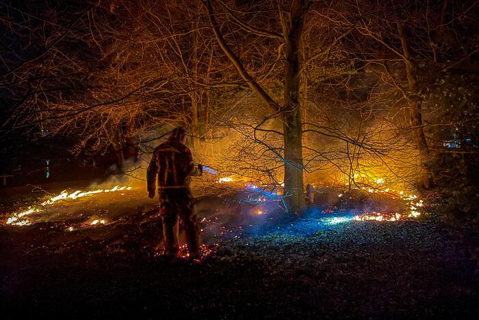 Stuk heide gaat in vlammen op