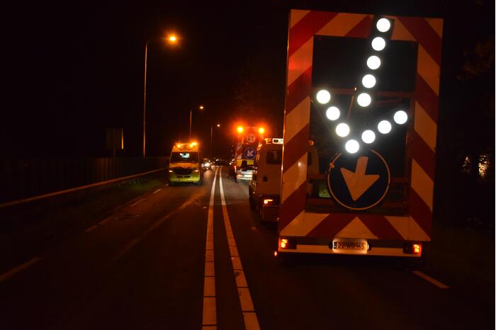 Gewonde bij aanrijding bij wegwerkzaamheden