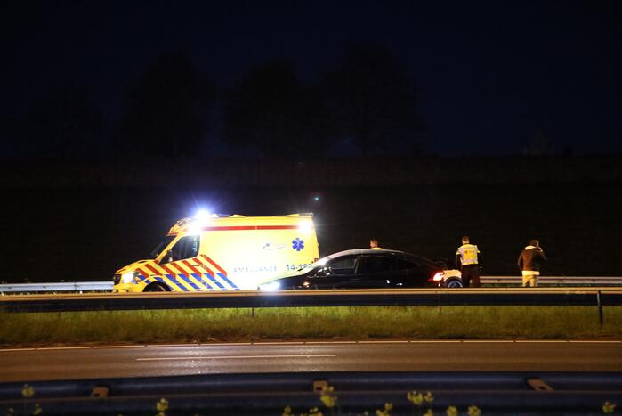 Tesla botst op vangrail