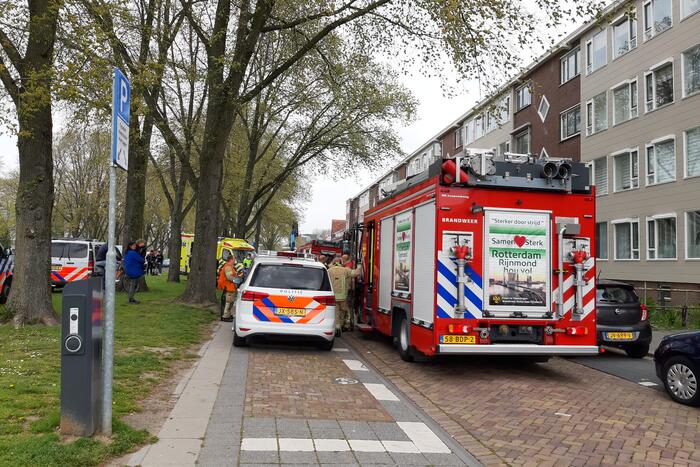 Brand in portiekflat snel geblust