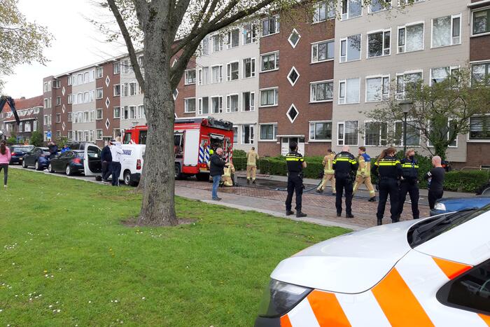Brand in portiekflat snel geblust