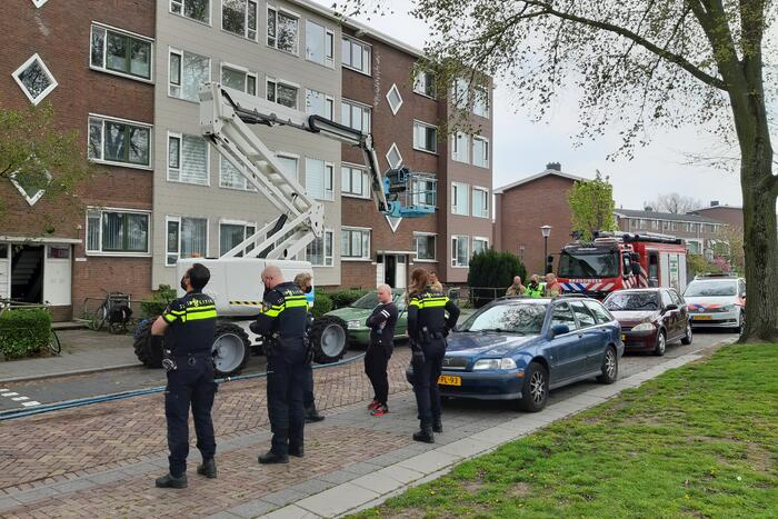 Brand in portiekflat snel geblust