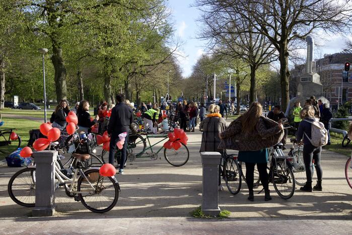 Fietsprotest tegen Corona maatregelen