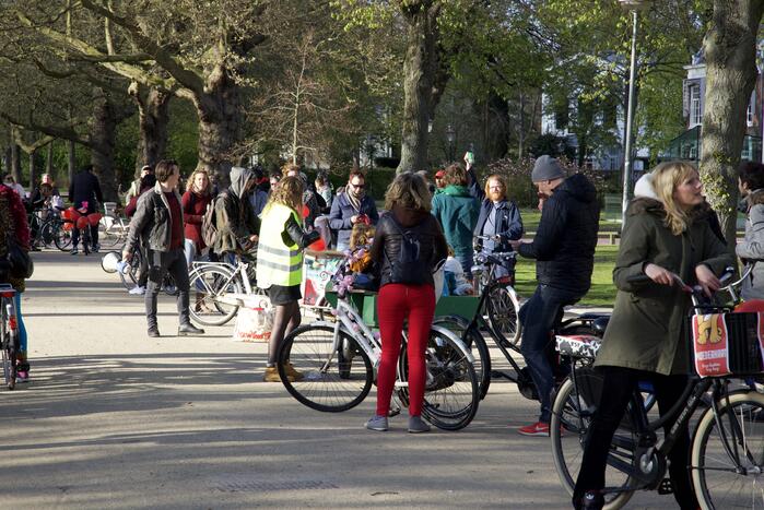 Fietsprotest tegen Corona maatregelen