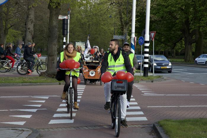 Fietsprotest tegen Corona maatregelen