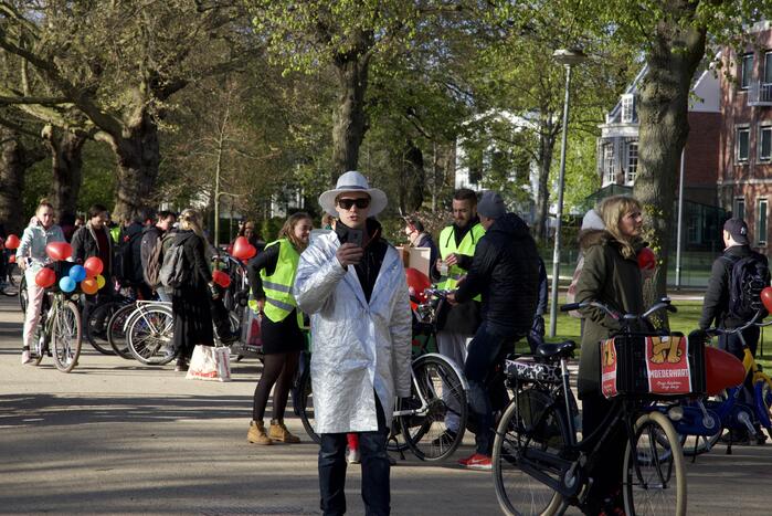 Fietsprotest tegen Corona maatregelen
