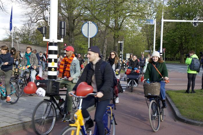 Fietsprotest tegen Corona maatregelen