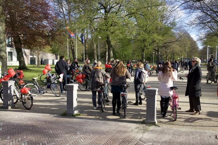 Fietsprotest tegen Corona maatregelen