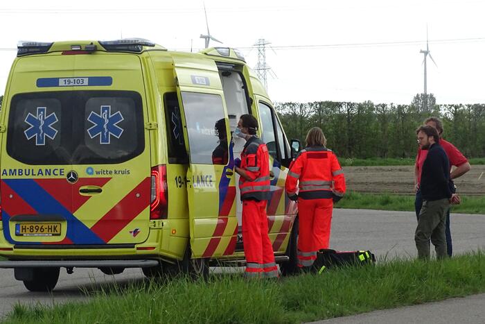 Traumahelikopter landt voor rendez-vous