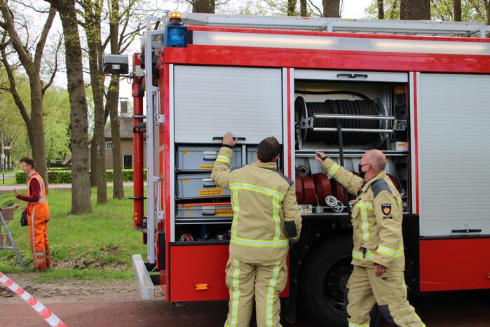 Gasleiding geraakt bij graafwerkzaamheden