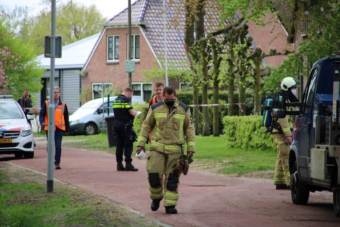 Gasleiding geraakt bij graafwerkzaamheden