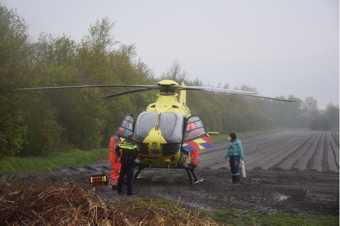 Fietser zwaargewond door valpartij