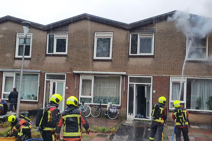 Hevige brand in woning
