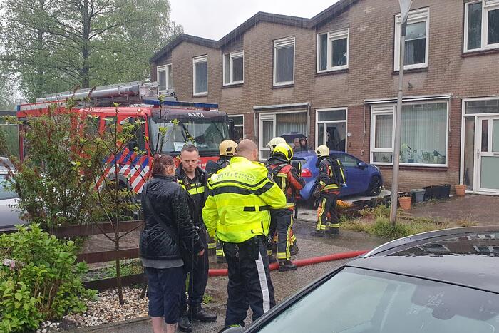 Hevige brand in woning