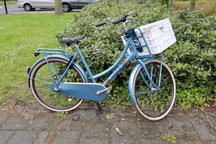 Fietsster geschept door auto