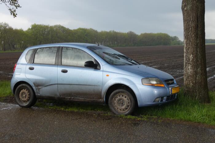 Auto tegen boom tot stilstand