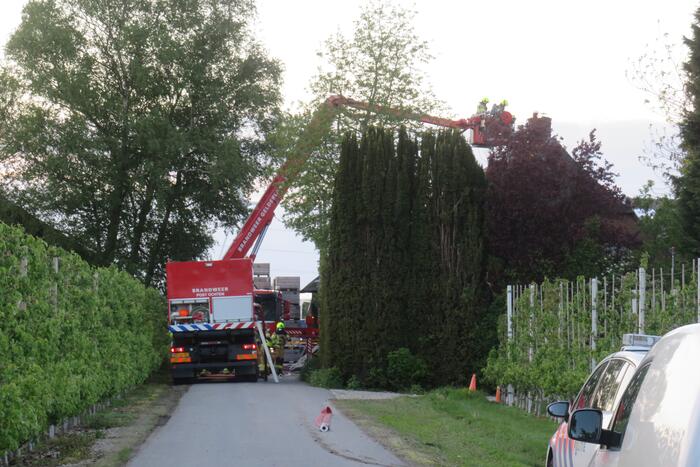 Brand in woning met rieten dak