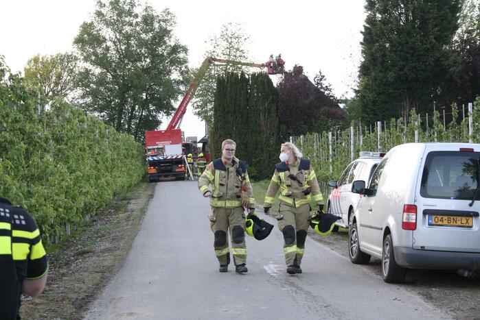 Brand in woning met rieten dak
