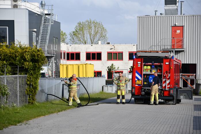 Bouwmateriaal in brand
