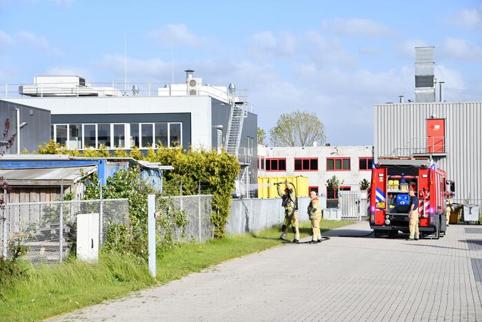 Bouwmateriaal in brand