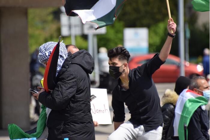 Politie houdt toezicht bij demonstratie