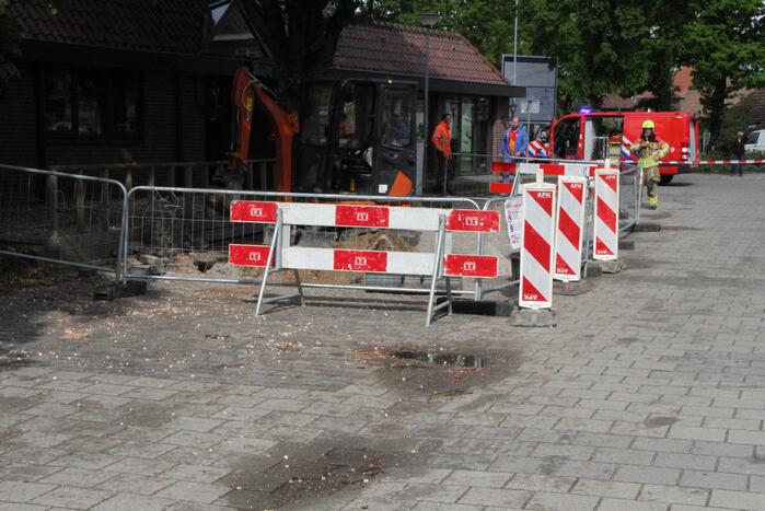 Gasleiding geraakt bij graafwerkzaamheden