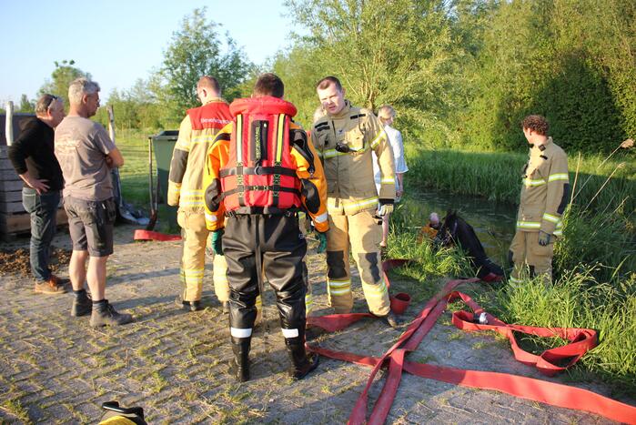 Brandweer redt paard uit de sloot