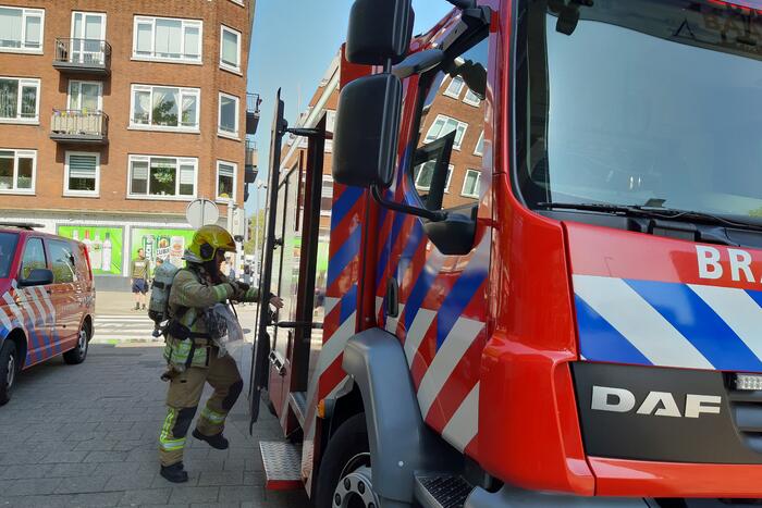 Brand in spoelkeuken van restaurant
