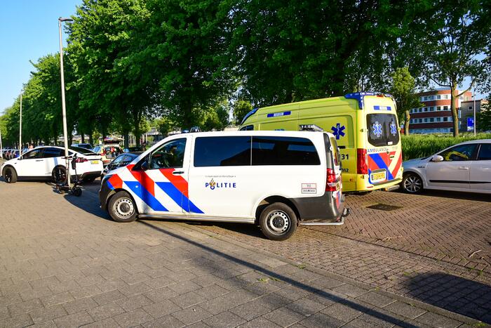 Persoon ten val met elektrische step