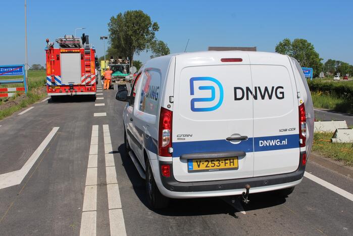 Gasleiding geraakt bij plaatsen van lantaarnpaal