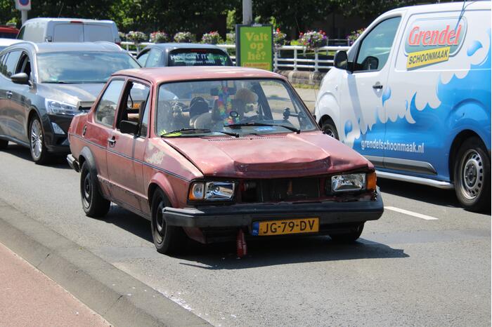 Flinke verkeersopstopping na kop-staartbotsing
