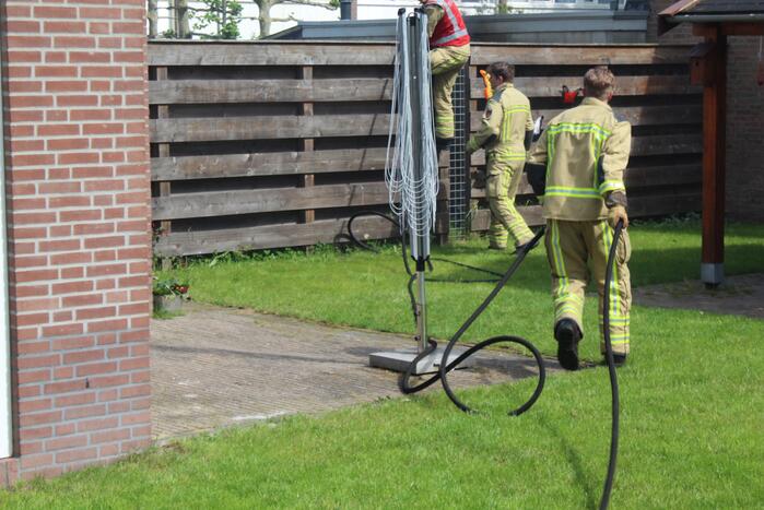 Brand in tuin achter woning snel geblust