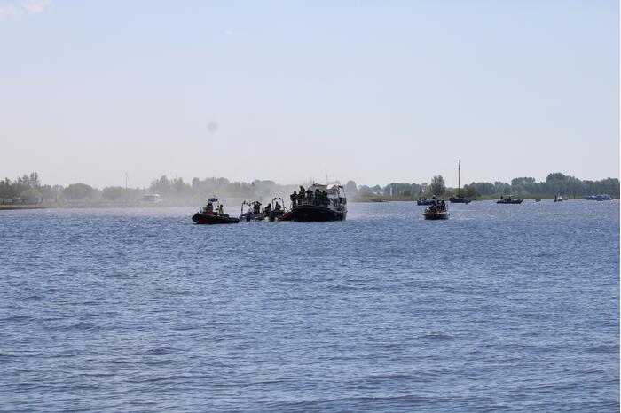 Hevige brand in motorboot