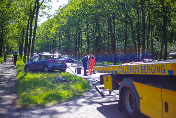 Personenauto belandt op boom